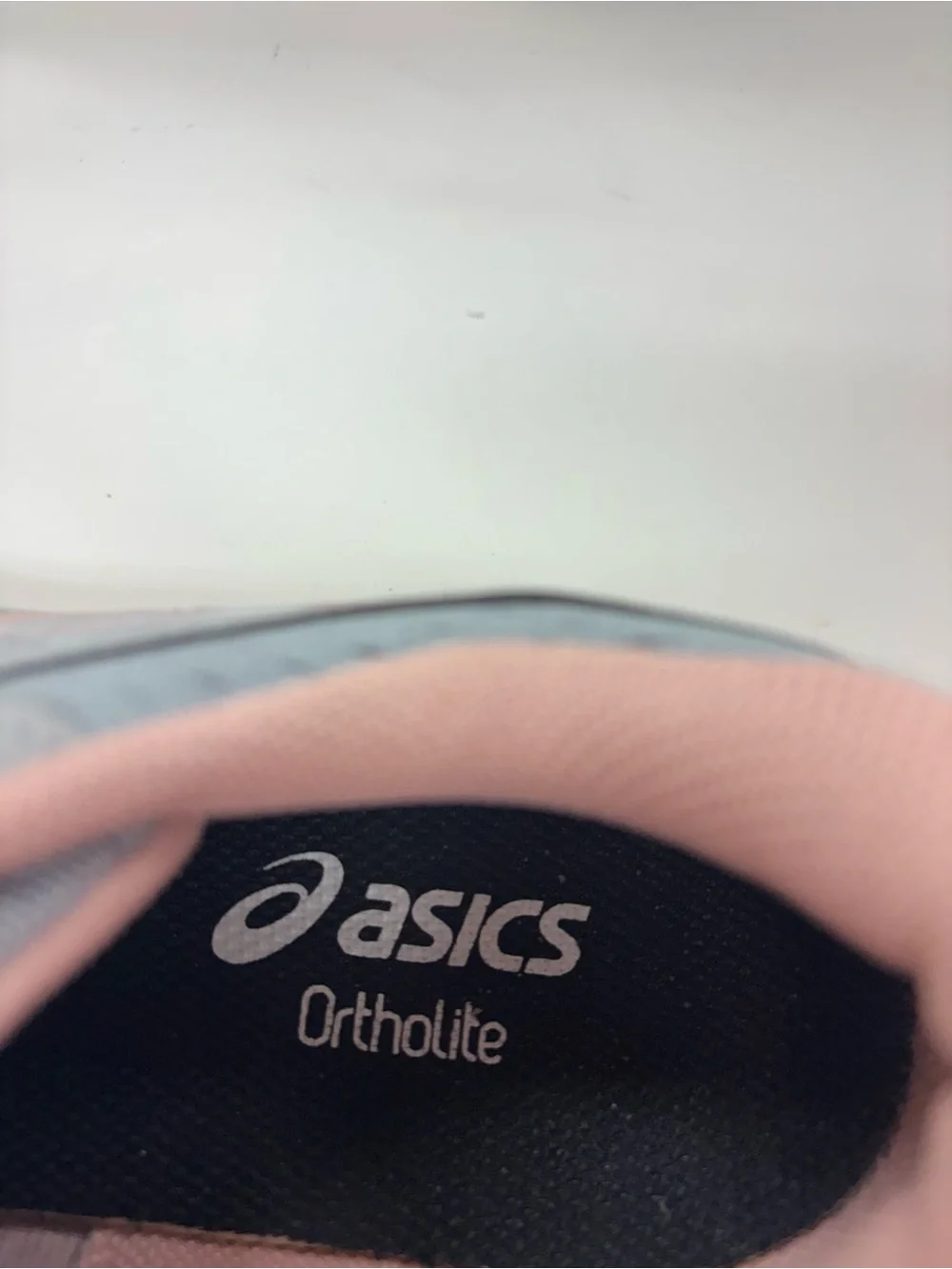 ASICS AMPLIFOAM GEL ATHLETIC SHOE WOMEN 7.5 W  GRAY W / PINK TRIM ORTHOLITE
